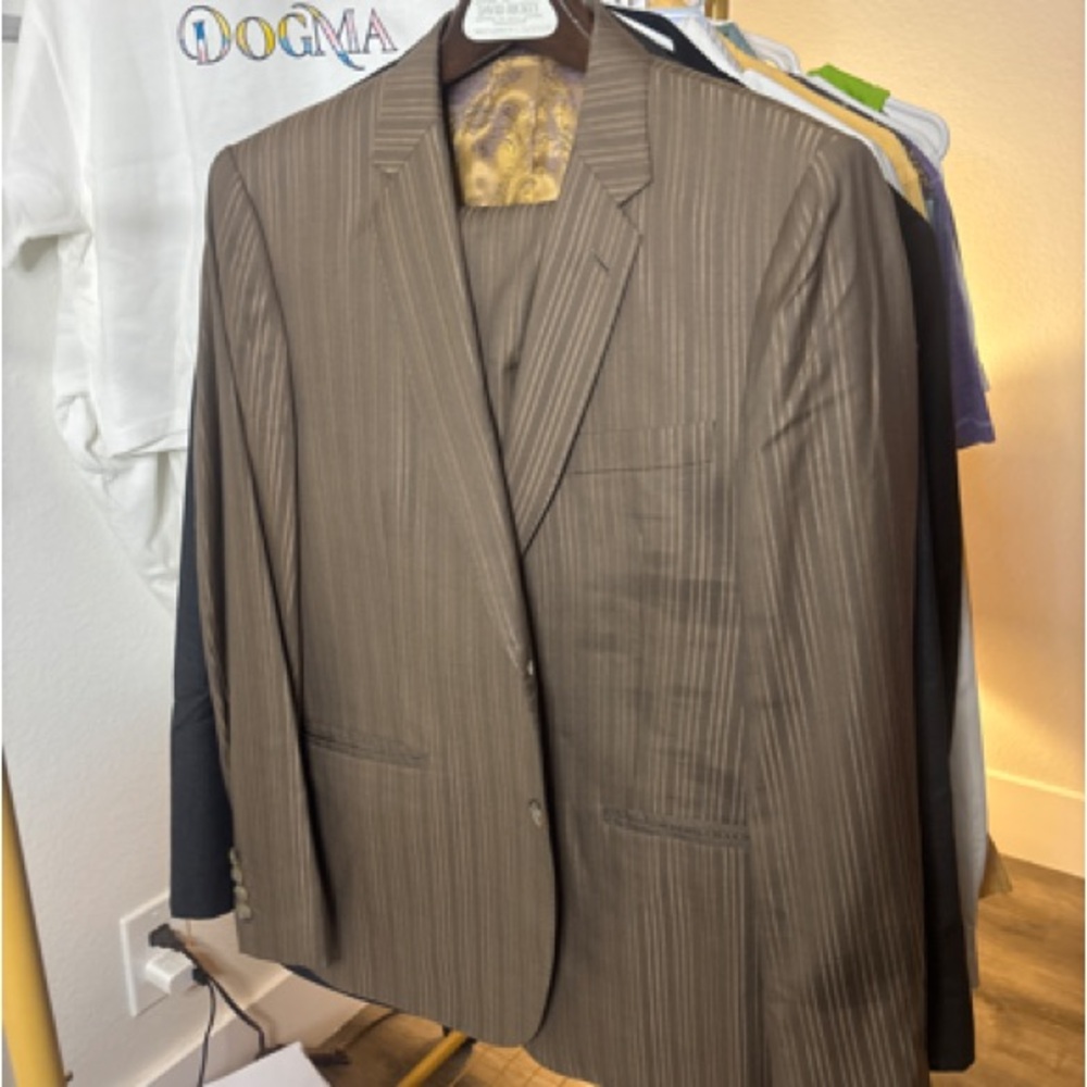 Vogue Brown Pinstripe Men's Suit Pant Set